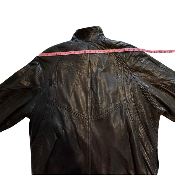 BFC Montreal Canada Vintage Leather Moto Jacket Zip Up Black Jacket - Size Small - Picture 13 of 16
